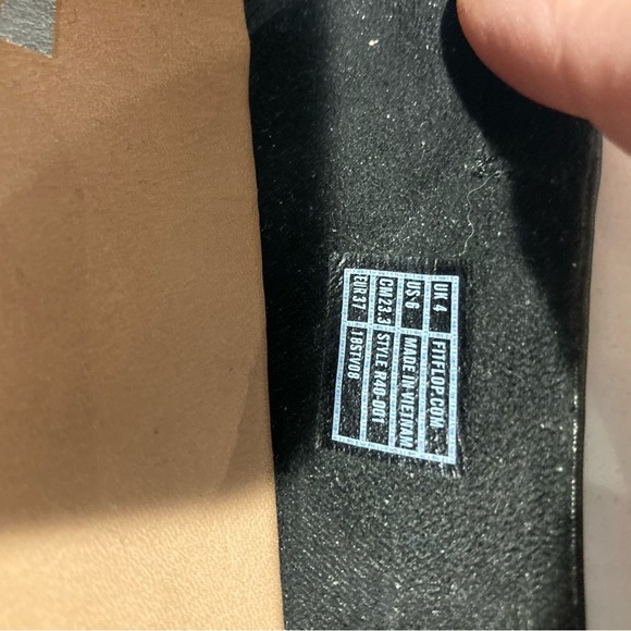 FITFLOP Sz 6 Twiss Crystal Sparkly Knot Leather Ballet Flats Slip On Shoes - Picture 10 of 11